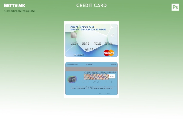 Модерен стил на USA Huntington Bancshares Bank за мастер картички шаблон